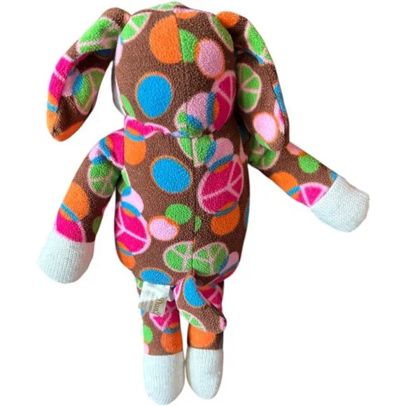 Dan Dee Sock Monkey Dog Plush Toy Peace signs Hippie Love 15" - Picture 4 of 9